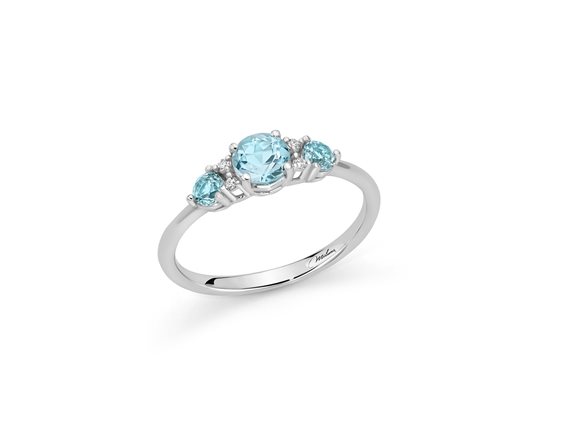 Anello Miluna Donna GEMMA DEL CIELO 375 OLD in Oro bianco Topazio 0.28 Ct LID3747X - LID3747X